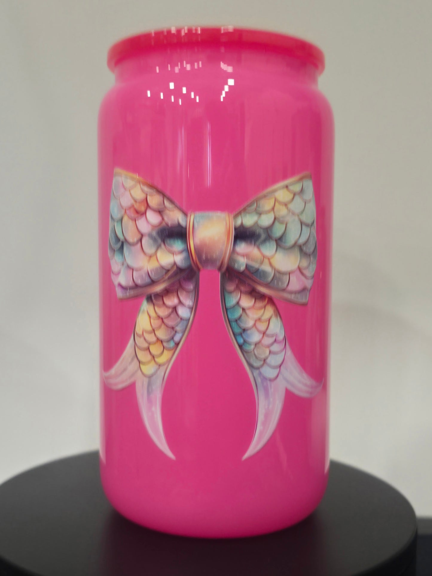 16 Oz Solid Pink Mermaid Bow