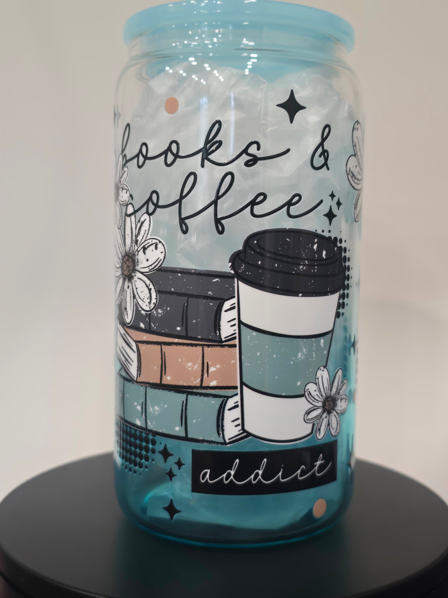 16 Oz Light Blue Gradient Book Addict