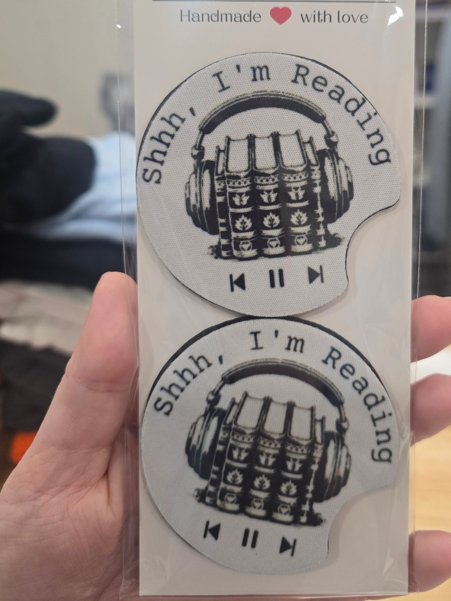 Shhh, Im Reading Car Coasters