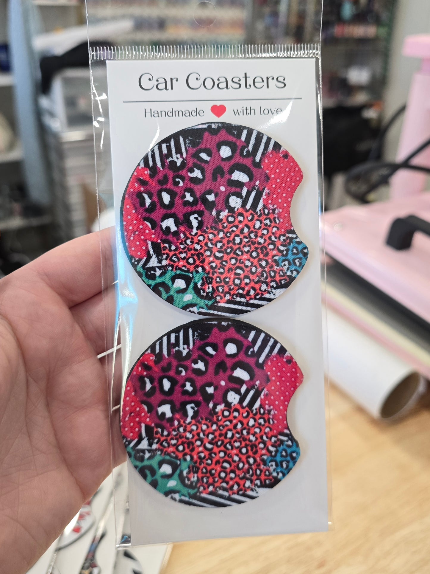 Abstract Animal Print Car Coasters