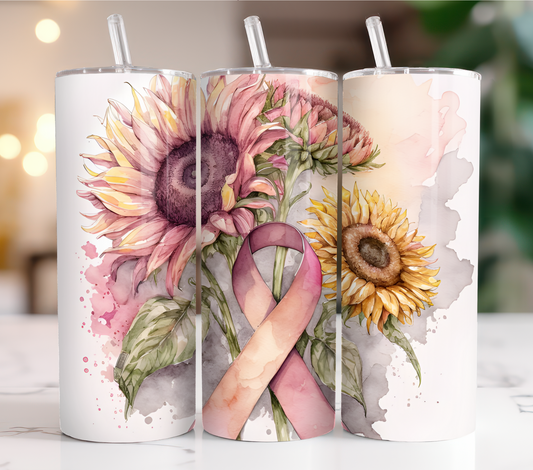 Breast Cancer Sunflower 20oz Stainless