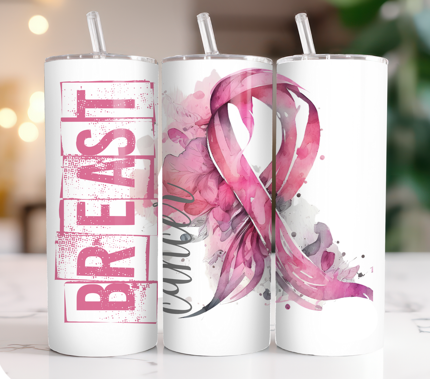 Breast Cancer Ribbon 20oz Stainless