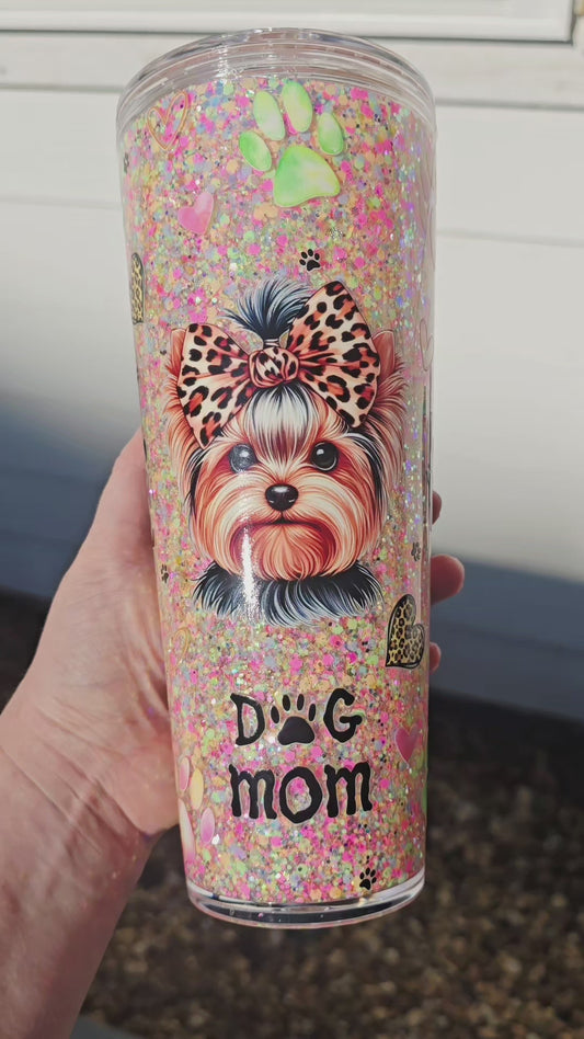 Dog Mom 24oz Glitter