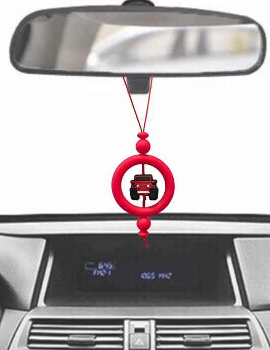 Red Vehicle Rearview Mirror Charm