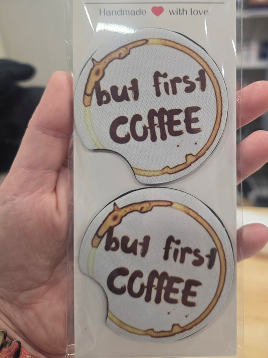 But First Coffee Car Coasters
