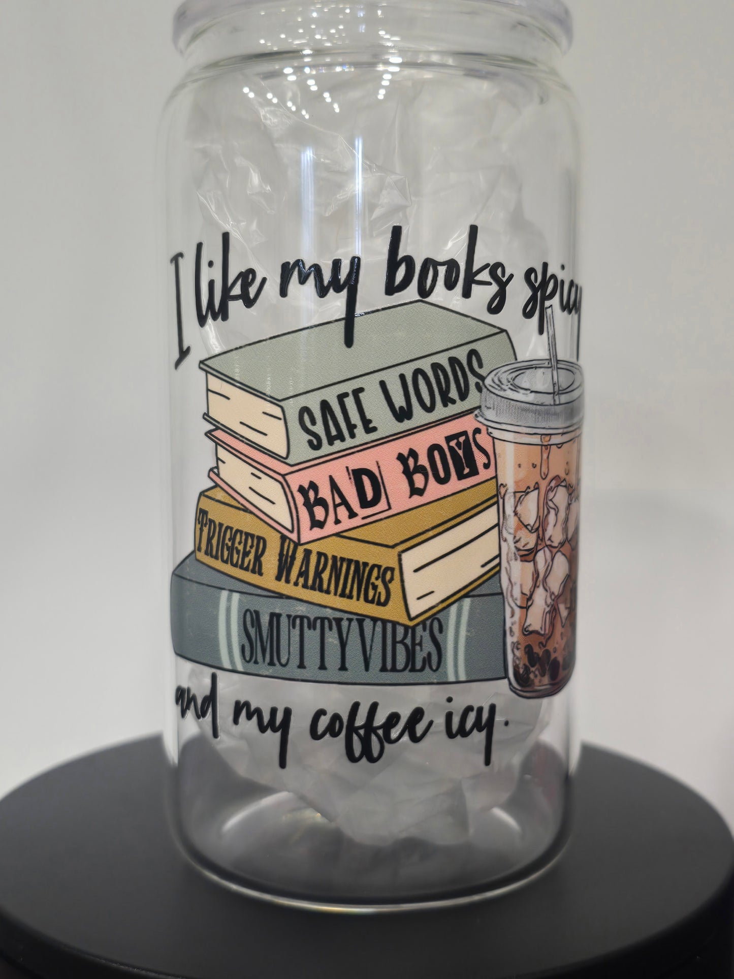 16 Oz Clear Books Spicy Coffee Icy