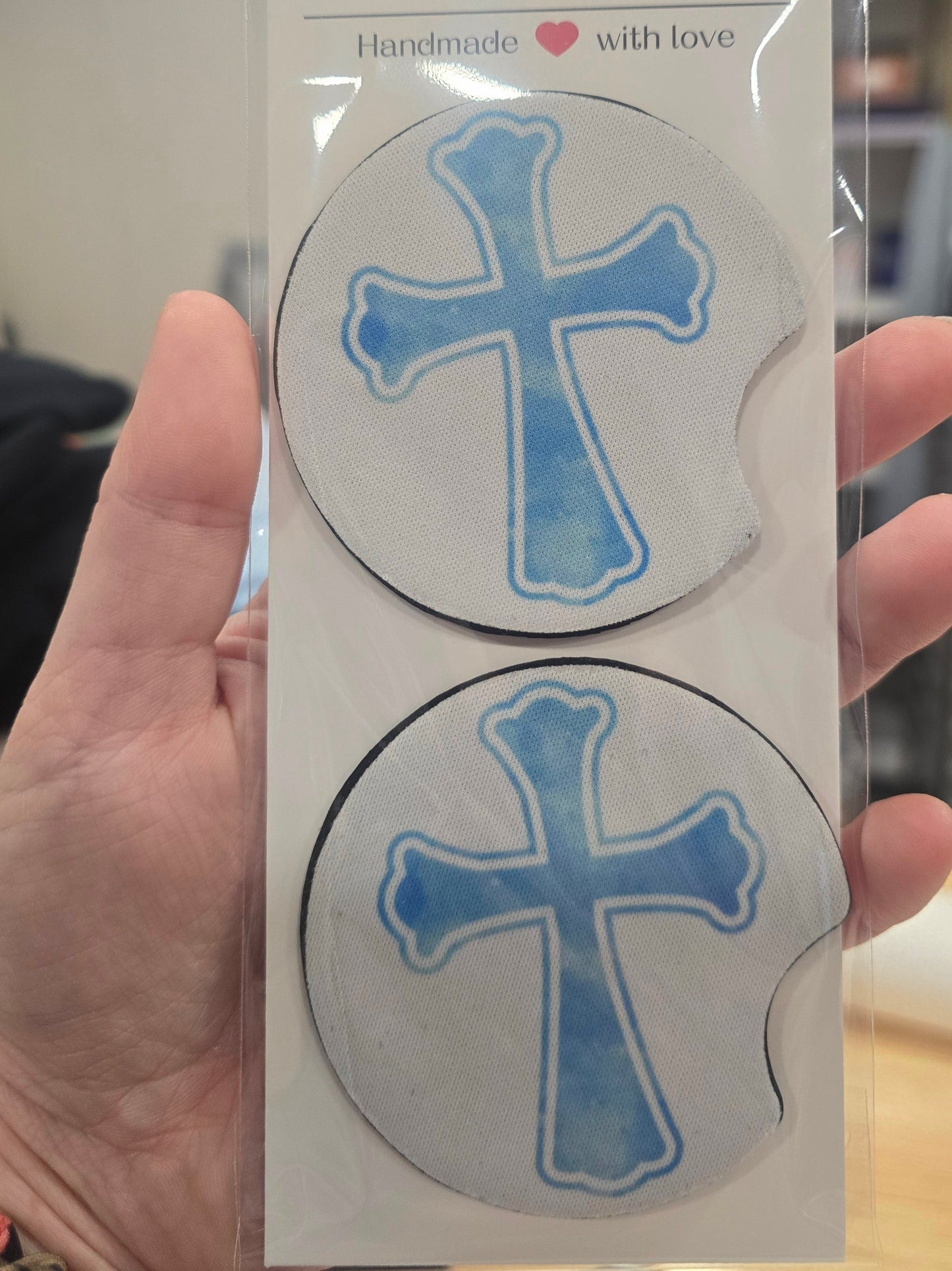 Blue Cross Car Coasters