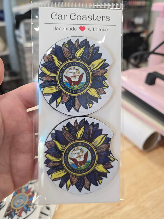 Navy Car Coasters