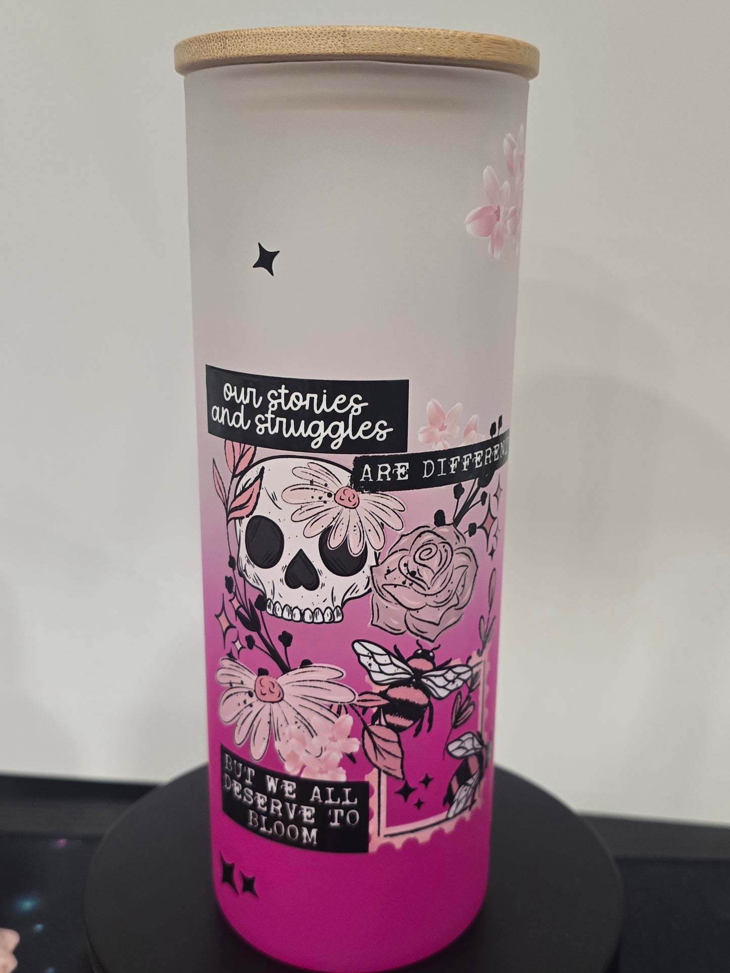 20oz Gradient Pink 2 Top Glass
